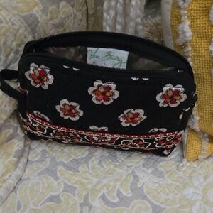 Vera Bradley Black and Red Floral Cosmetic Bag